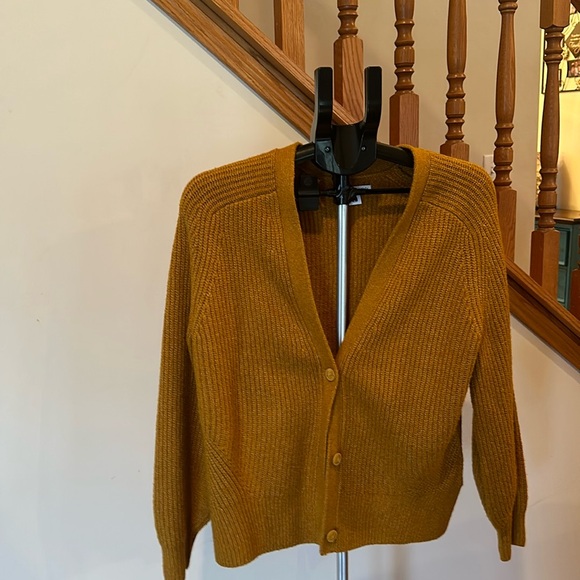Amazon Essentials Sweaters - Women’s button up sweater size medium color golden tan